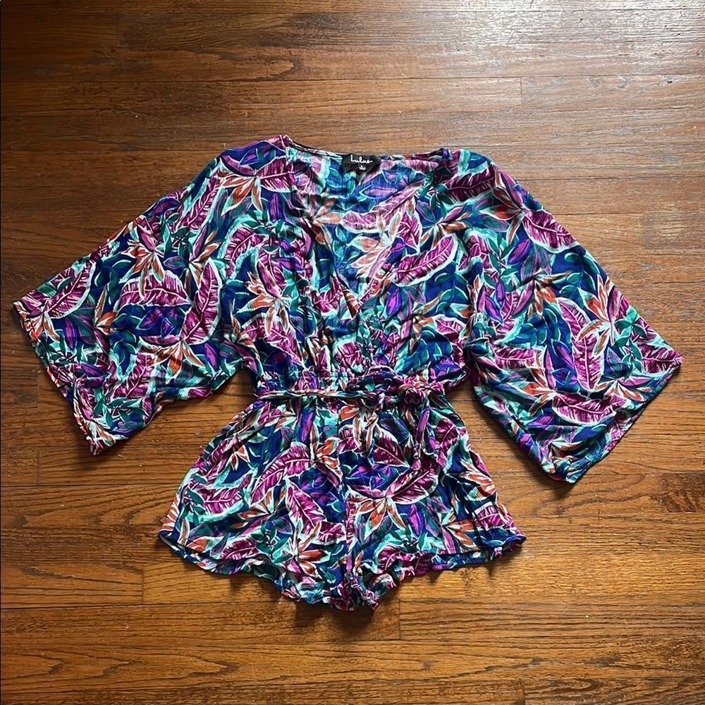 Lulu’s Hypnotized Purple Print Romper - Picture 1 of 5